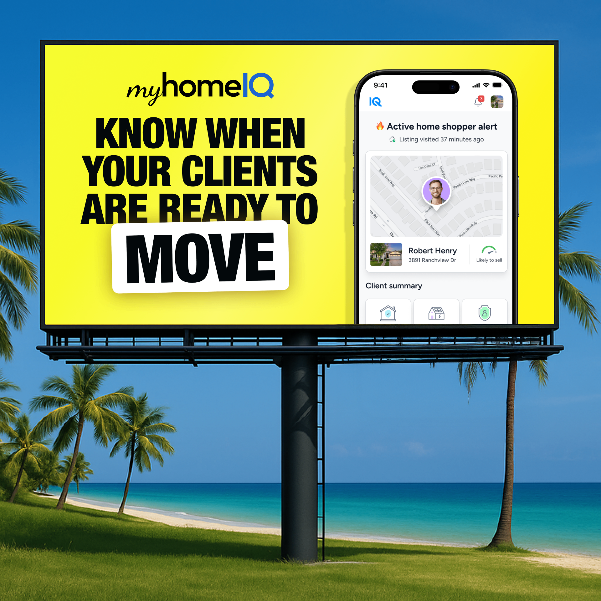 MyHomeIQ client engagement campaign creative